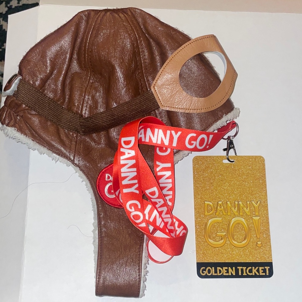 Danny Go! Brown Aviator Hat & VIP Laminate bundle